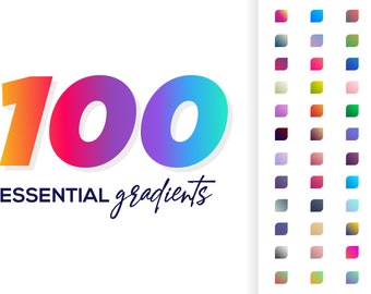 100 nowoczesnych, gradientowych papierów cyfrowych | Tła ombre (AI, EPS)