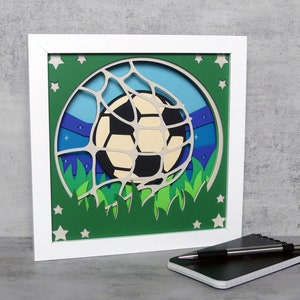 Soccer 3D Shadow Box Art, Goal Glory, Soccer Gift - Football Frame - Football Gift - Sport Decor - Soccer Decor - Birthday Gift - Room Decor