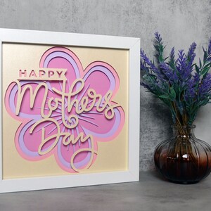 Cherished Memories: &#39;Happy Mother&#39;s Day&#39; 3D Shadow Box Art - The Perfect Expression of Love and Gratitude