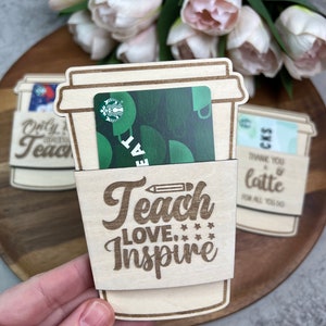 Lehrer Geschenk Lehrer Wertschätzung Geschenk Kartenhalter Kaffee Geschenk Kartenhalter Schulanfang Geschenk Schulende Geschenk