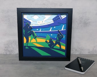 Baseball Themed 3D Shadow Box - Baseball Gift - Baseball Wall Decor - Birthday Gift - Sport lovers - Sport gift - Sport Decor - Baseball art