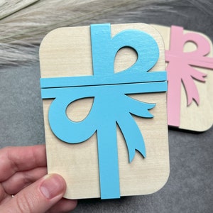 Exclusief ontwerp cadeaukaarthouder - Kies uw strik en lettertype - Aanpasbare tekst - Verjaardagscadeau - Cadeau voor elke gelegenheid - Cadeau voor haar - Cadeau