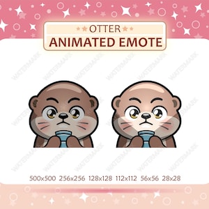 Animated Emote Otter Flashlight Face, Twitch Emote, Discord Emote, GIF Emote, Ready to Use