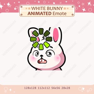 Animated White Bunny Emote / Loading Sign Emote / Confused Emote