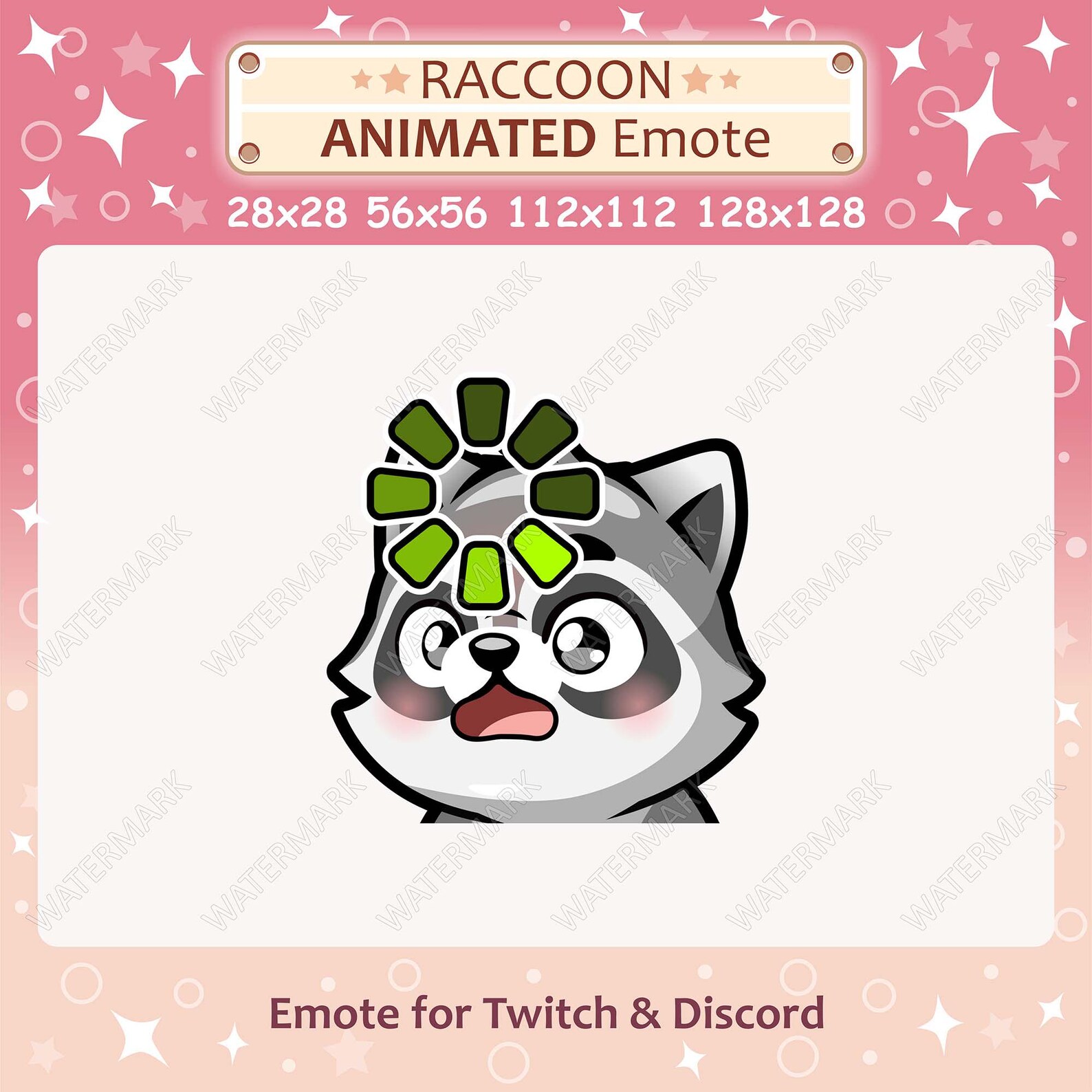 Animated Emote Raccoon Loading Sign Emote / Raccoon Confused Emote