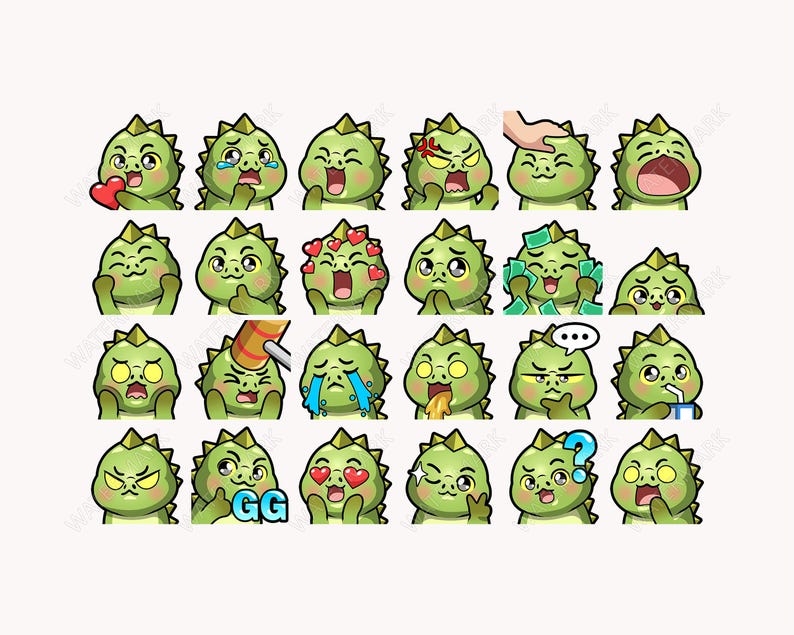 Dinosaur Emotes X 46 for Twitch, Discord, Youtube, Facebook, Kick ...