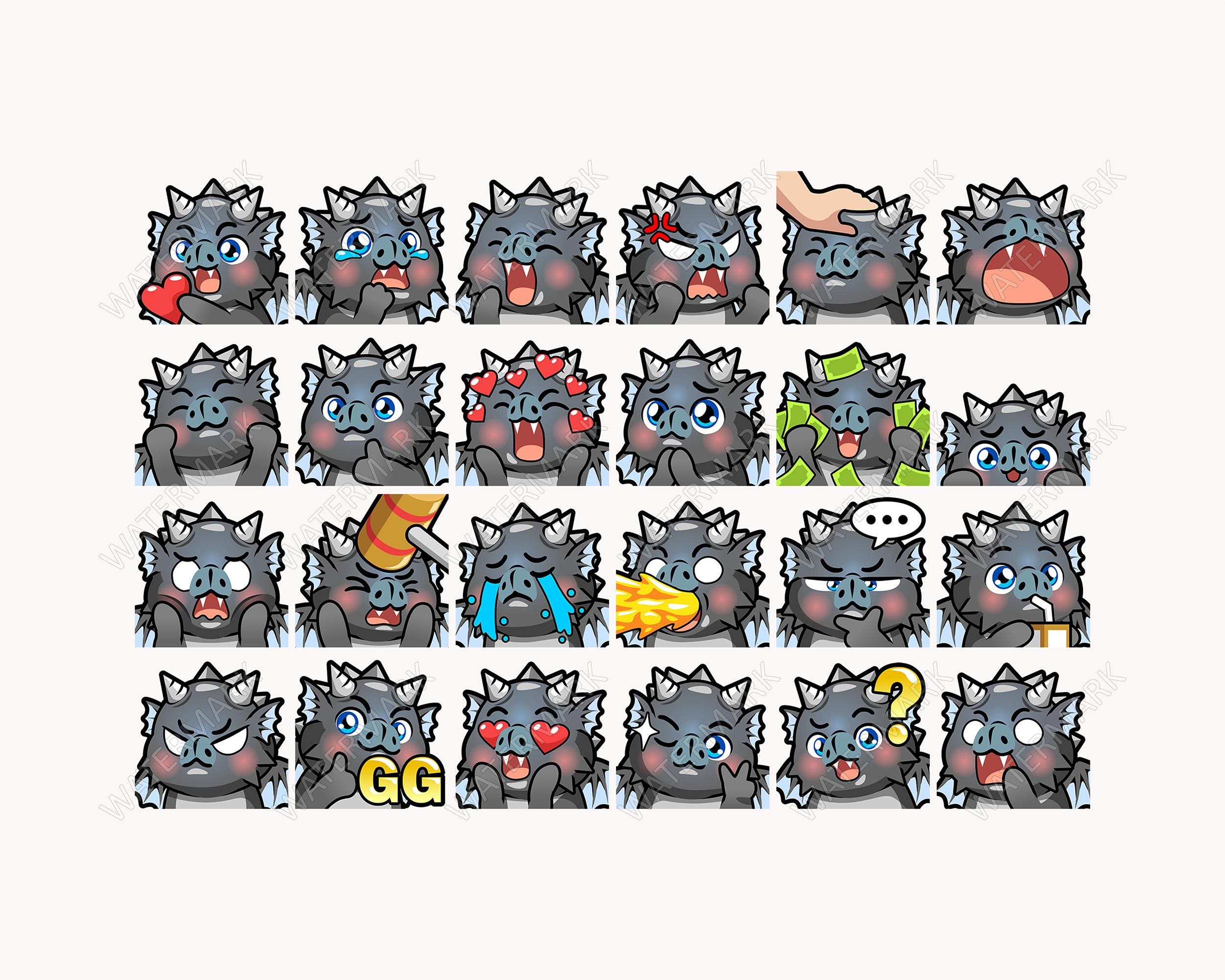 Black Dragon Emotes X 46 for Twitch, Discord, Youtube, Facebook, Kick ...
