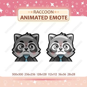 Animated Emote Raccoon Flashlight Face, Twitch Emote, Discord Emote, GIF Emote, Ready to Use