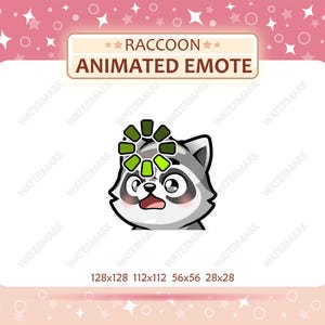 Emote Procione Animato, Emote Segnale di Caricamento, Emote Confuso, Emote Twitch, Emote Discord, Pronto all'Uso