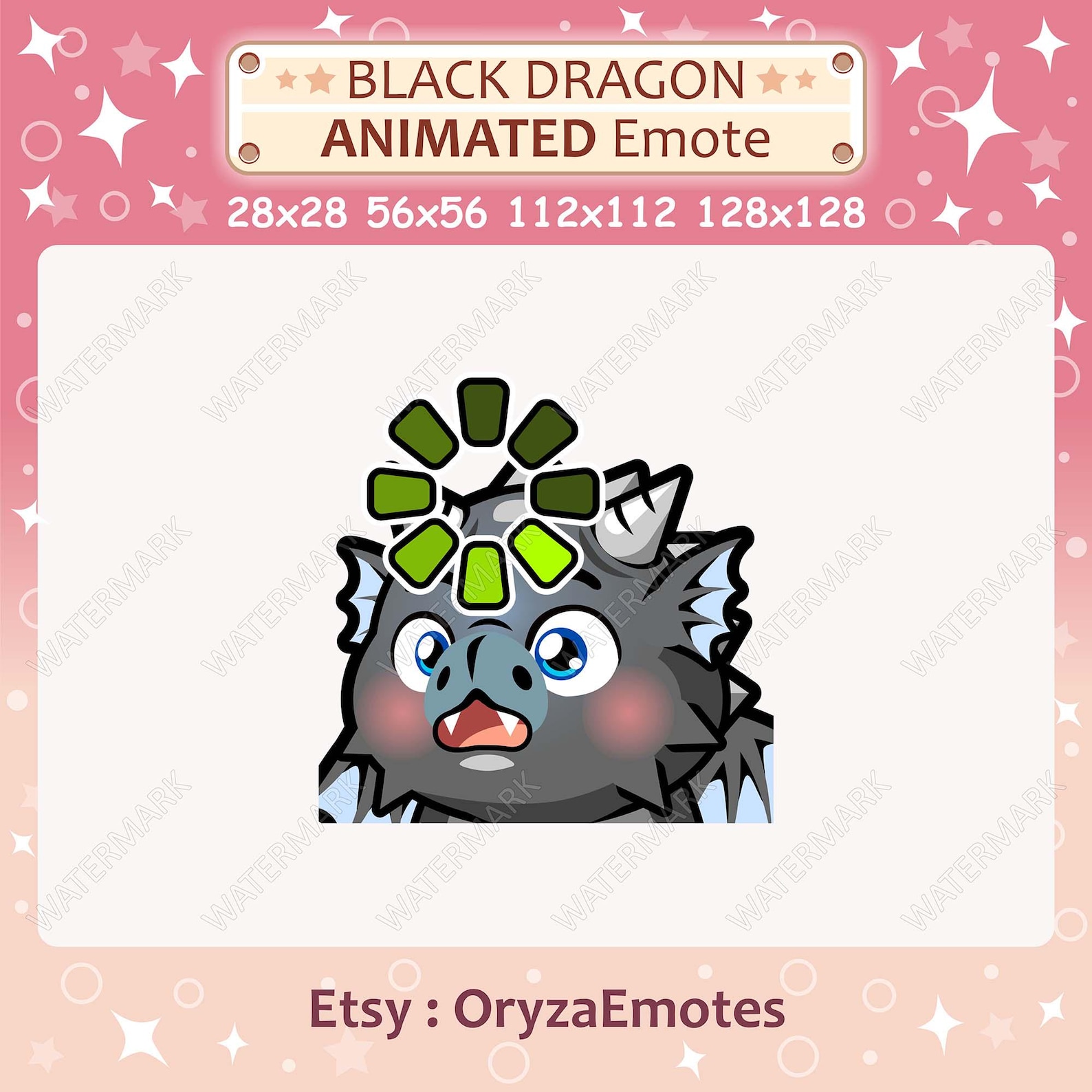 Animated Emote Black Dragon Loading Sign Emote, Black Dragon Confused ...
