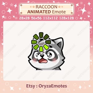 Animated Emote Raccoon Loading Sign Emote / Raccoon Confused Emote / Twitch & Discord Emote / Cute Chibi Racoon Emoji / Emote for Streamer