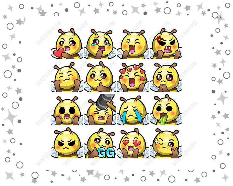 46 Bee Emotes Pack, Twitch Emotes, Discord Emotes, PNG Emotes Pack ...