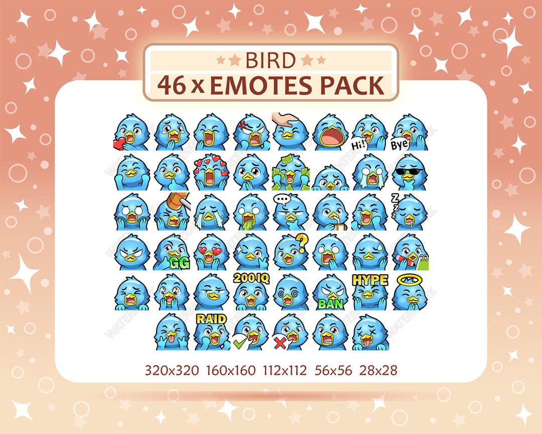 46 Bird Emotes Pack, Twitch Emotes, Discord Emotes, PNG Emotes Pack ...