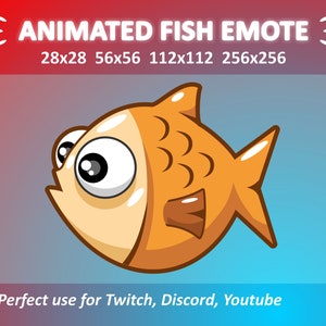 Fish Animated Emote for Twitch, Discord, and Youtube / Animated Fish Swimming Emote