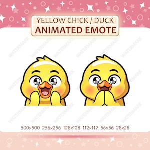 Animated Yellow Chick or Duck Emote, Clapping His Hand Emote, Twitch Emote, Discord Emote, GIF Emote, Ready to Use