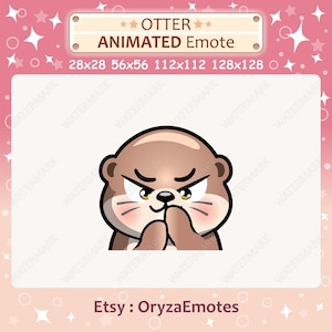 Animated Emote Otter Evil Plan Emote / Twitch & Discord Evil Otter Emote / Cute Kawaii Chibi Evil Angry Otter Emoji, Emote for Streaming