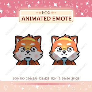 Animated Emote Fox Flashlight Face, Twitch Emote, Discord Emote, Ready to Use