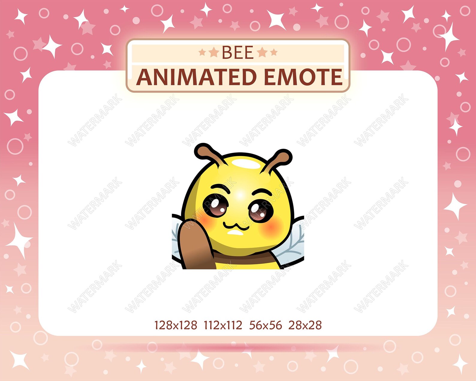 Emot Hello Animated Bee Emote / Waving Hello Emote / Hi Emote | Twitch and Discord ...