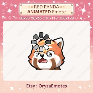 Animated Emote Red Panda Loading Sign Emote, Red Panda Confused Emote / Twitch & Discord Emote, Cute Red Panda Emoji, Emote for Streaming
