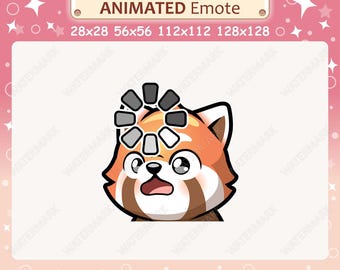 Animated Emote Red Panda Loading Sign Emote, Red Panda Confused Emote / Twitch & Discord Emote, Cute Red Panda Emoji, Emote for Streaming
