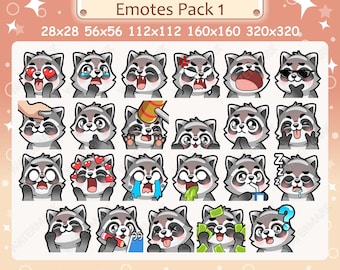 Raccoon Emotes x 23 Pack 1