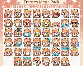 Red Panda Emotes x 46 for Twitch & Discord Emote | Red Panda Twitch Emote Pack, Discord Emote Pack, Red Panda Emotes Bundle Mega Pack