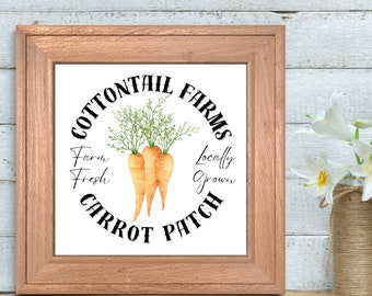 Cottontail Farms Carrot Patch, Easter print, Spring Print