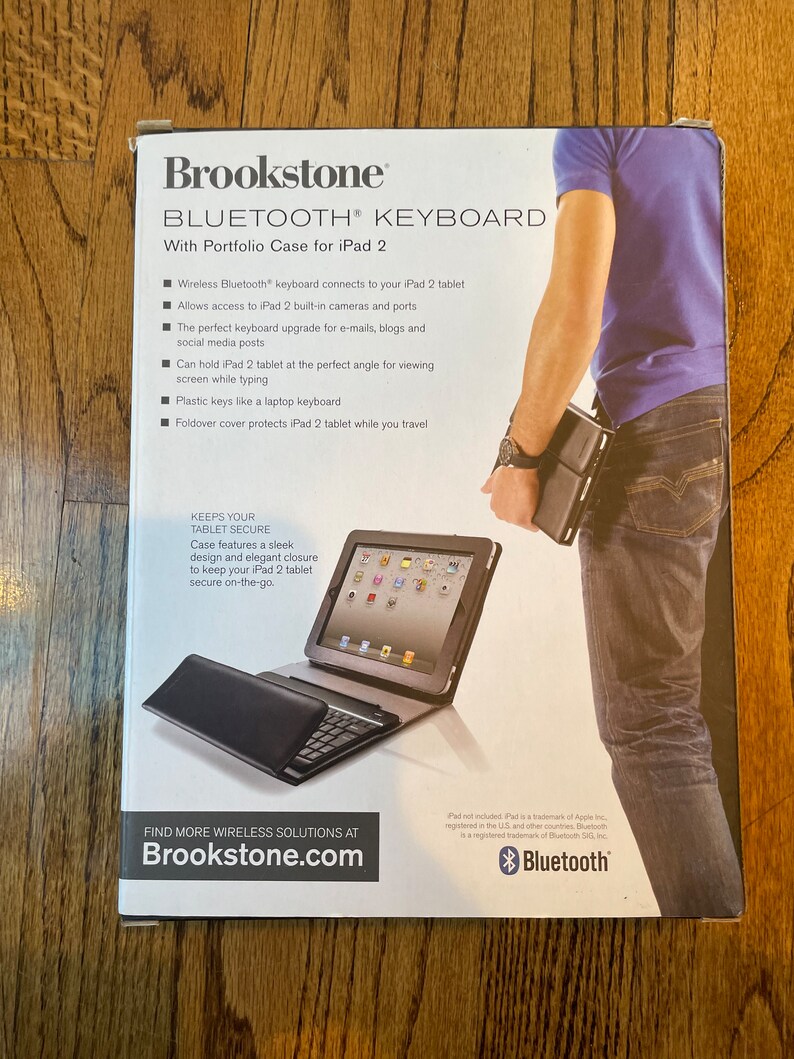 BROOKSTONE Bluetooth Keyboard W/portfolio Case Forapple iPad 2 Black - Etsy