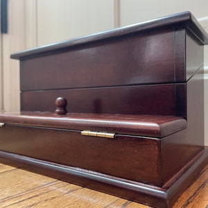 The Bombay Company Mahagoni Holz Schmuckkasten mit Zwei Fächern Vintage 1987