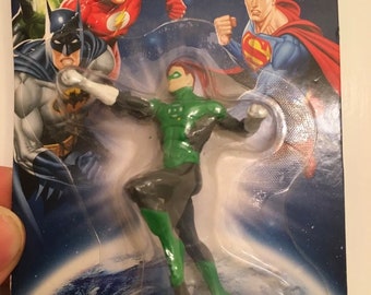 ビンテージ DC コミックス 3.5 インチ グリーン ランタン フィギュア - 工場未開封! レア!