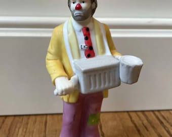 Flambro Emmett Kelly Jr "ORGAN GRINDER" ~ Porcelain Figurine ~ 5 1/2" Tall