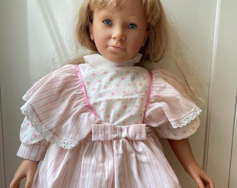 Muñeca italiana Furga vintage grande de 30" - Traje original - Ojos azules - ¡MUY RARA!