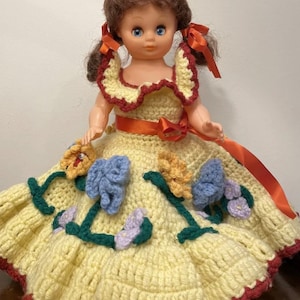 Vintage Sleepy Eye 14” “Angel” Doll w/ Corchet Dress- Gorgeous!