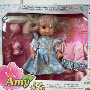 Vintage 1993 Amy 9 PC Gift Set Eckerd Toy O Rama 9” Muñeca - ¡ULTRA RARO!