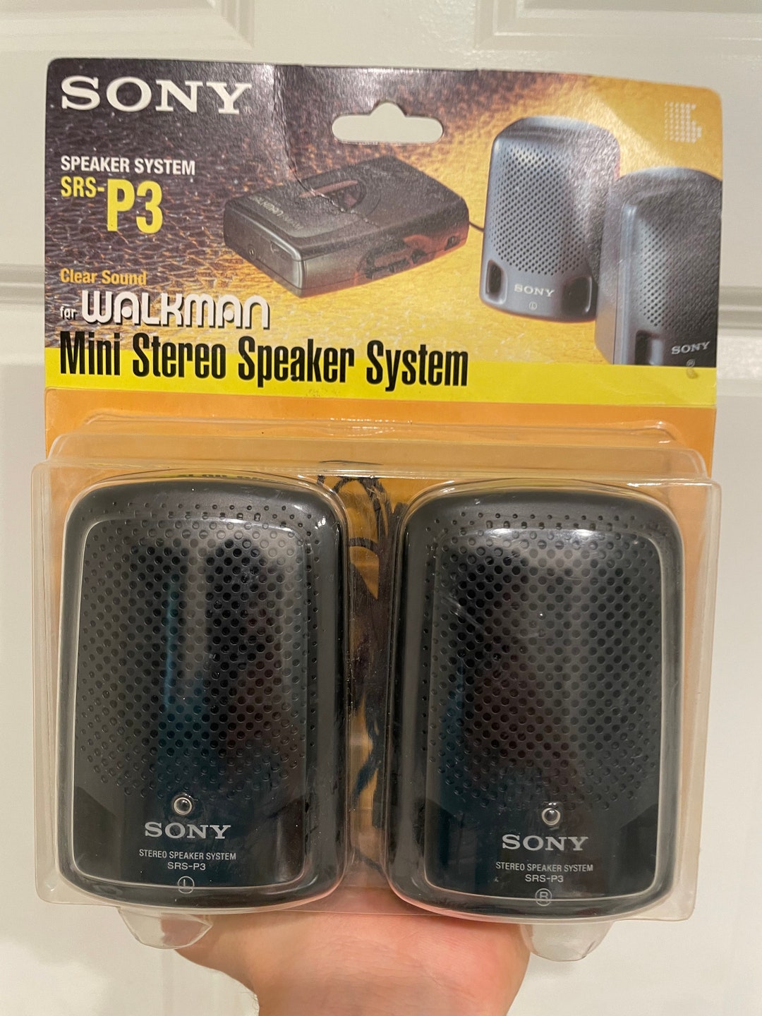 Vintage 1994 Sony Mini Stereo Speaker System SRSP3 NOS for Walkman New