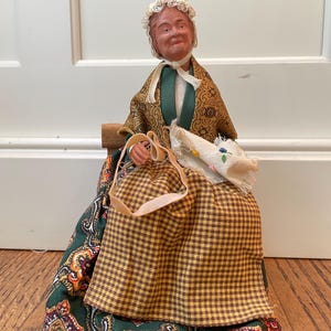 Vintage French Claude Carbonel Doll Terracotta Terre Cuite Woman Figurine 8.5&quot;
