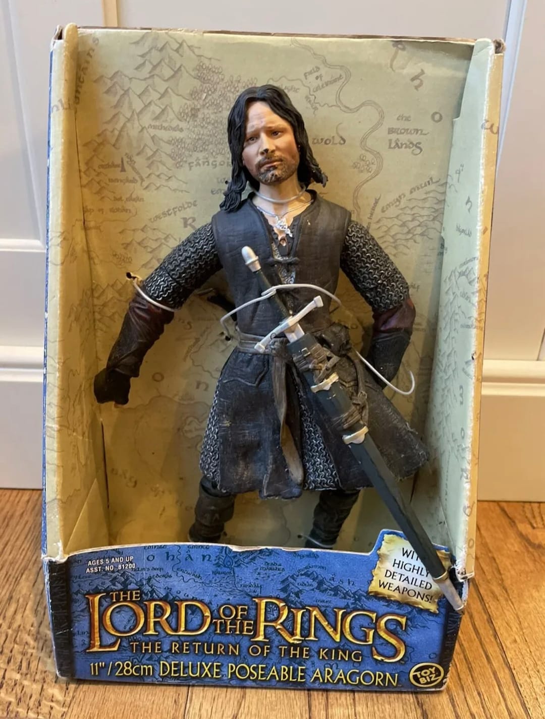 Lord of the Rings Rotk Aragorn 12 Poseable Action Figure 2004 by