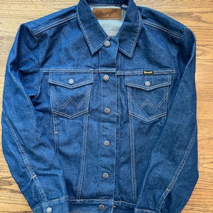 Vintage Wrangler M-159 Cowboy Denim Blue Jean Trucker Jacket Men's
