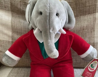 Vintage 1991 Babar Plush Stuffed Elephant Macy’s Exclusive by Gund 14”