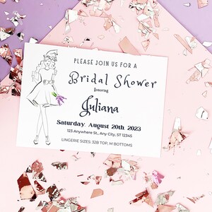 Retro Bridal Shower Invitation, Fashion Girl Shower Invite, Vintage Editable Bridal Shower Template, wedding editable template LS04