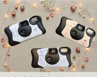 Personalized Disposable Camera Wraps | Wedding, Bachelorette Party Favors