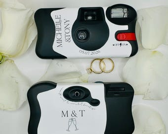 Custom Disposable Camera Wrap - Personalized Kodak FunSaver Sticker, Wedding Camera Cover, Bachelorette Party Favor, Retro Film Decal