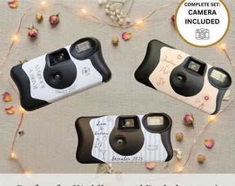 Custom Disposable Camera Wrap - Personalized Kodak FunSaver Sticker, Wedding Camera Cover, Bachelorette Party Favor, Retro Film Decal