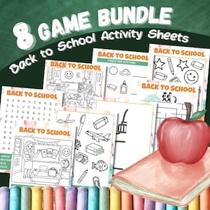 Back To School Game Bundles / Printable / First day of Class / School Ideas / Table Games / Students/ Fun Activity/ Students/ English