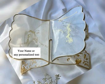 Custom Resin Quran Stand – Personalized Islamic Book Holder with Floral Design
