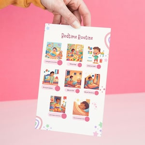 Bedtime Routine Checklist, Bedtime Visuals, Nighttime Routine, Social Skills, Life Skills Visuals, Kids Daily Checklist, Digital Download
