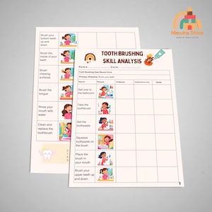 Teeth Brushing Task Analysis, Brushing Teeth Routine Visual, Autism Boy or Girl Brushing Teeth Schedule, Printable, Digital download