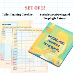 Toilet Training Social Story, Toilet Training Checklist, Set of 2, Life Skills Visuals, Special Education, Autism Potty Training, Night Time