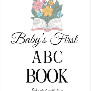 Baby Shower ABC Book Storybook themed Activity, First Alphabet Book, Printable Baby&#39;s First ABC Book, New chapter Baby Shower ABC Game