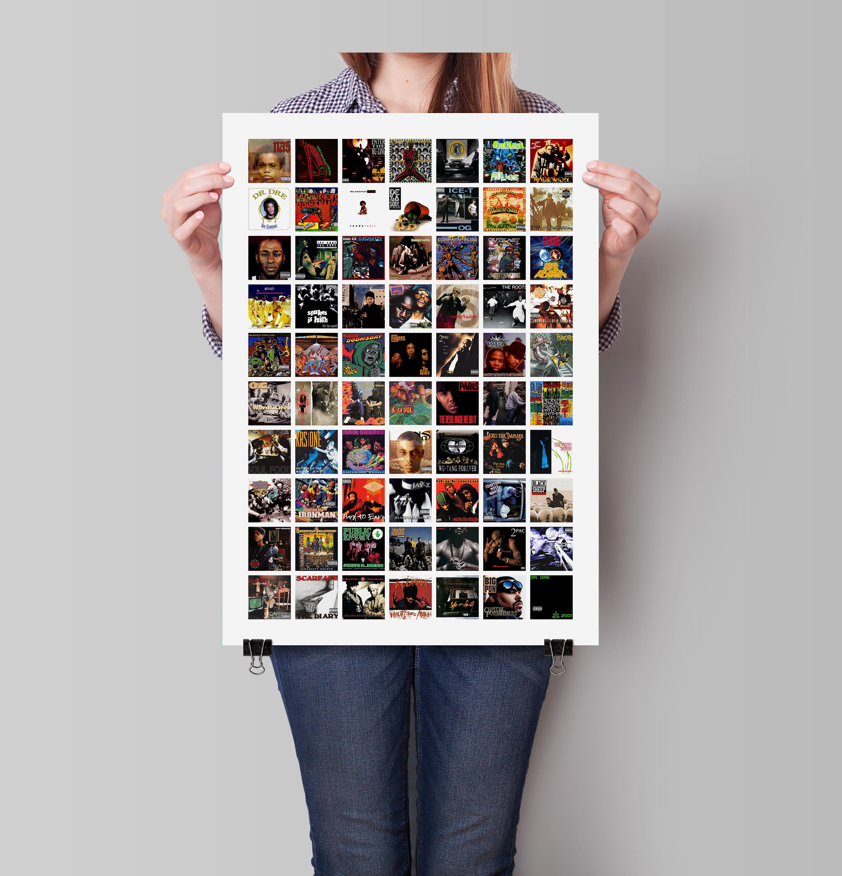 The Best of 90s Hip Hop / Rap Album Cover Print Poster | Framed or